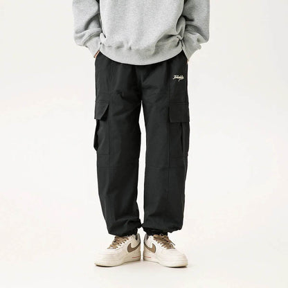 Combinaison Salopette Cargo Homme Coupe Droite Décontractée Large Printemps Automne Rétro avec Poches
