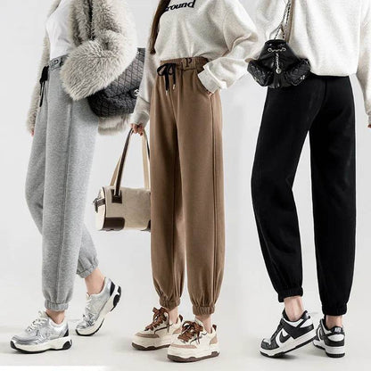 Fleece-lined Casual Harem Drawstring sweat Pants For Women