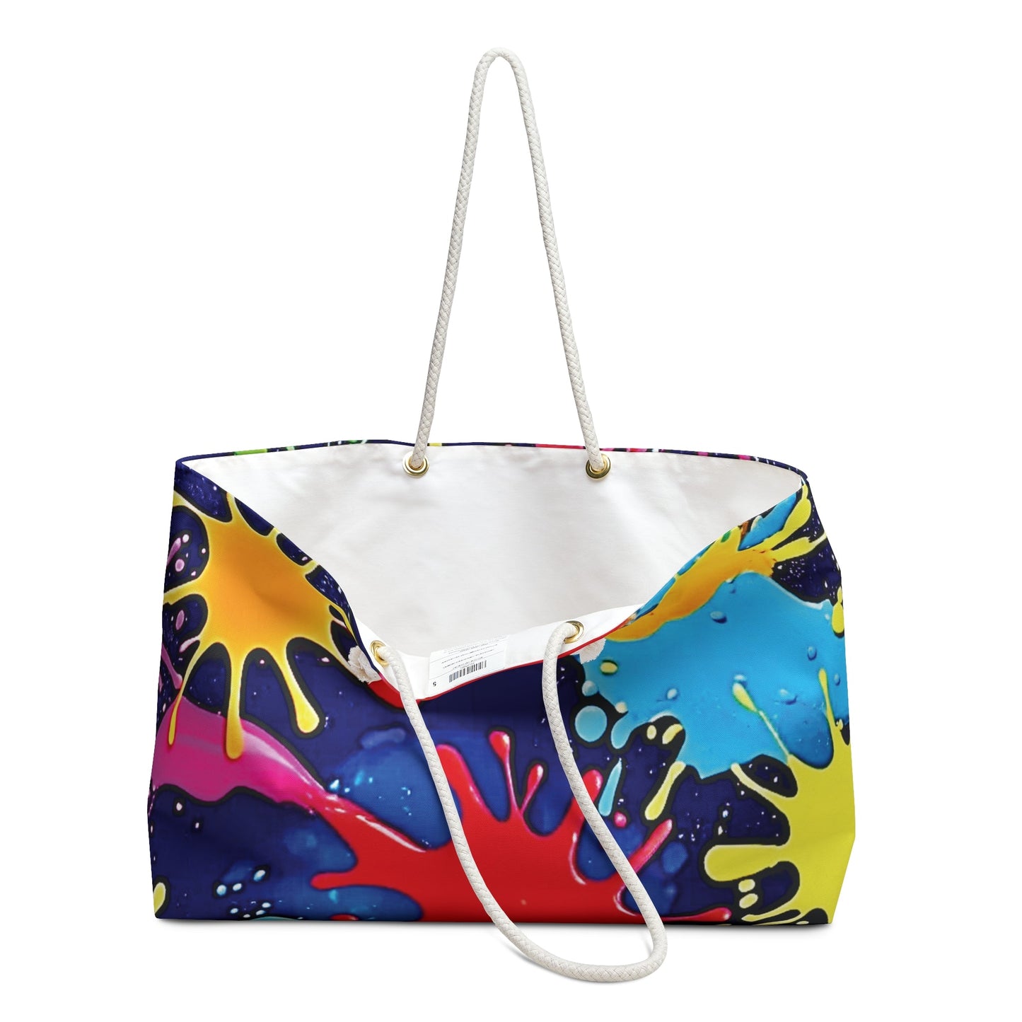 Colorful Paint Splatter Weekender Bag | Bright Splash Travel Tote | Large Tote Bag