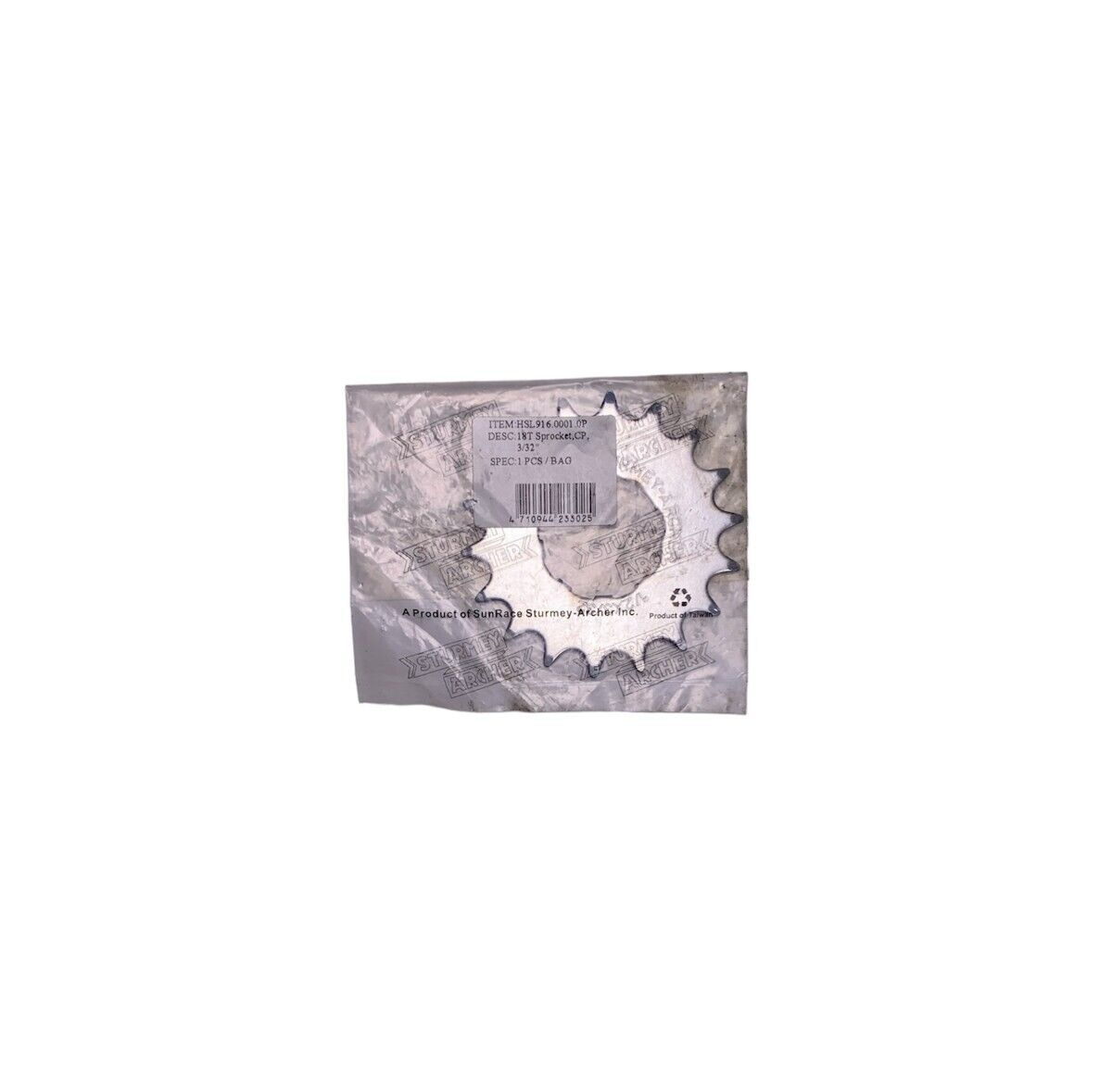 Sturmey Archer 18 Tooth, 9-Spline 1/2" x 3/32" (Flat, CP) Rear Sprocket