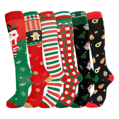Compression Stockings Christmas Sports High Elastic Breathability