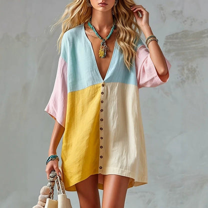 Women’s Loose-Fit Cropped Dress – Casual Relaxed Short Dress for Summer & Everyday Wear