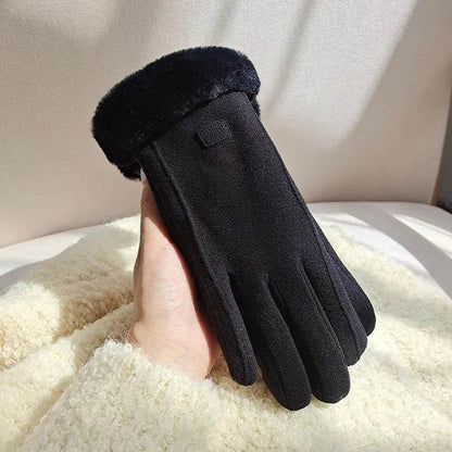 Gants d'équitation en daim matelassés, doublés polaire, chauds et mignons
