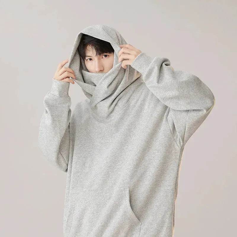 Autumn Winter Oversized Turtleneck Hoodie  Pullover for mens