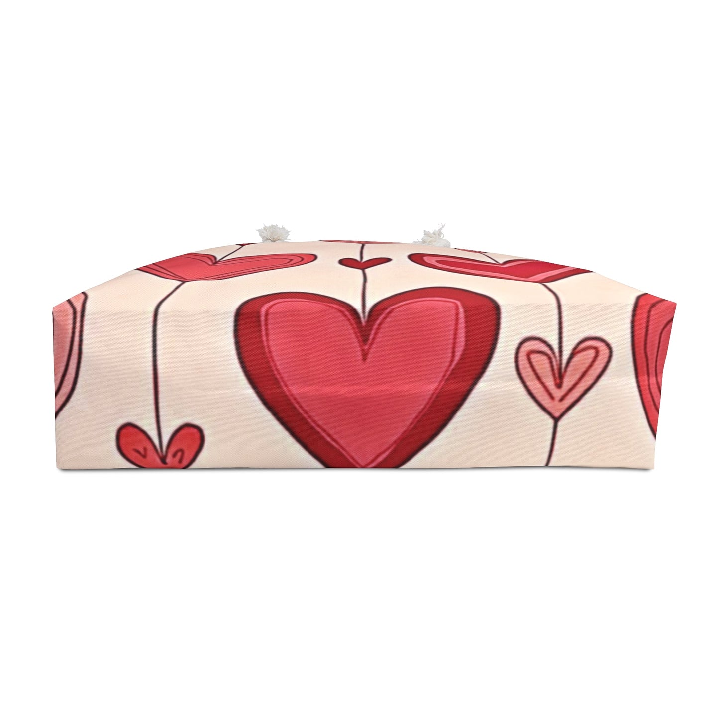 Hand-Drawn Red Hearts Weekender Bag | Valentine Heart Pattern Tote| Large Tote Bag| Everyday mom bag| Gift for mom| Beach bag