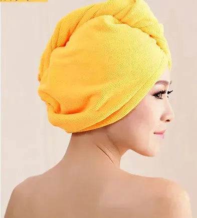 Women's Microfiber Hair Dryer Cap Absorbent Hair Towel.