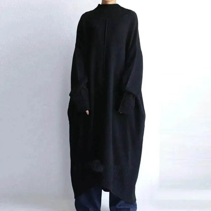 Loose Oversize Midi Turtleneck Winter  Sweater Dress