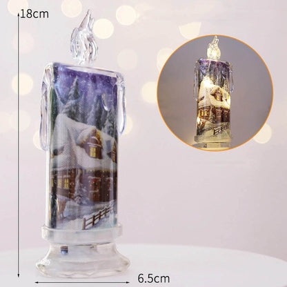 Christmas Transparent Electronic Flameless Candles Decorative Gifts