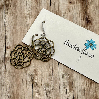 Boucles d'oreilles fleur rose