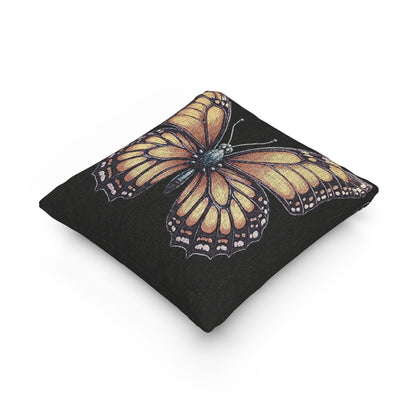 Monarch Butterfly Woven Pillow | Pixel Art Butterfly Throw Pillow