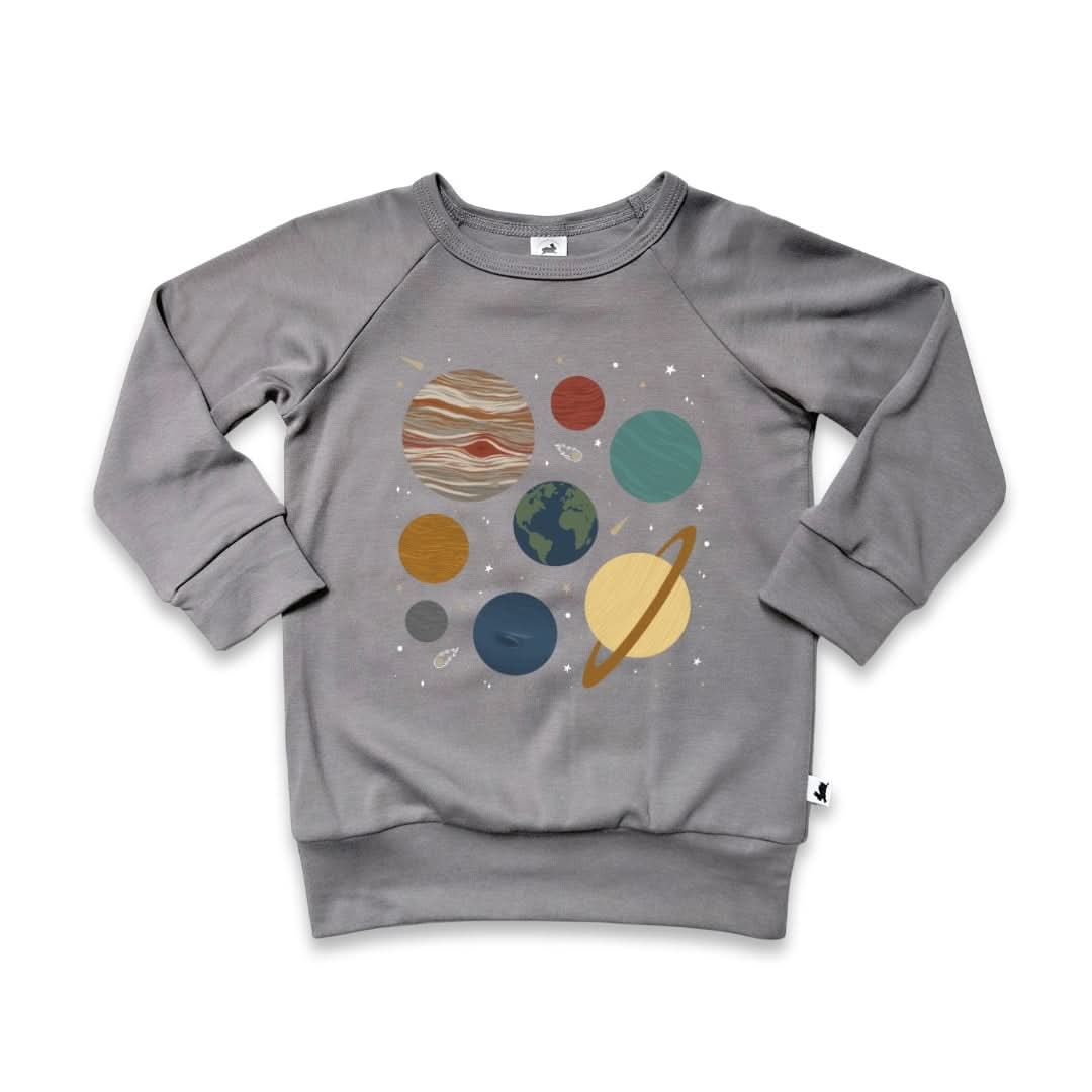 Baby/Kids' Graphic Bamboo Raglan Sleeve Pullover | Theres Magic In All Of Us In Dusty Lilac