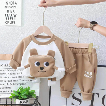 Neutral Cartoon  Autumn Clothes Suit Western Style Neutral  two piece for kids
