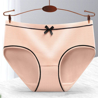 Women's Fashion Casual Threaded Mid-rise Shorts underpant 8pcs