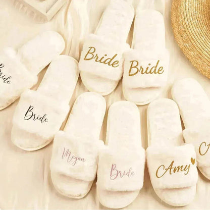 Personalized And Printable Logo DIY Plush One-piece Slippers