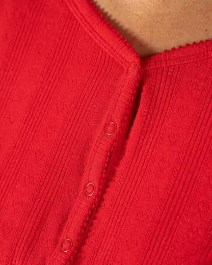 Red Ladies Long Pajama Set