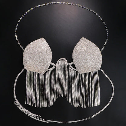 Tassel Full Diamond Bra European And American Body Chains Women