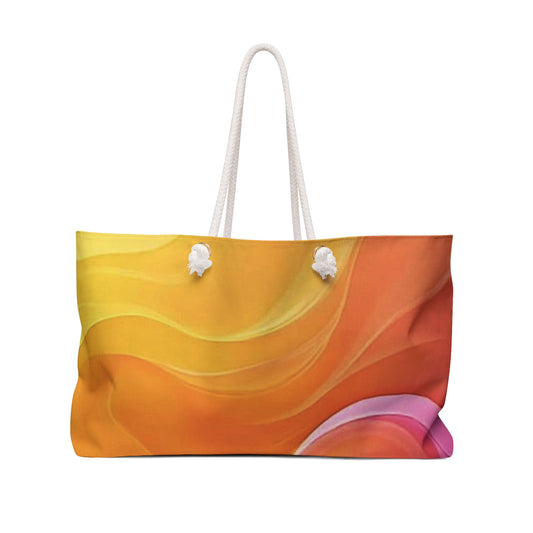 Sac de voyage abstrait Vagues Coucher de soleil | Sac de plage coloré
