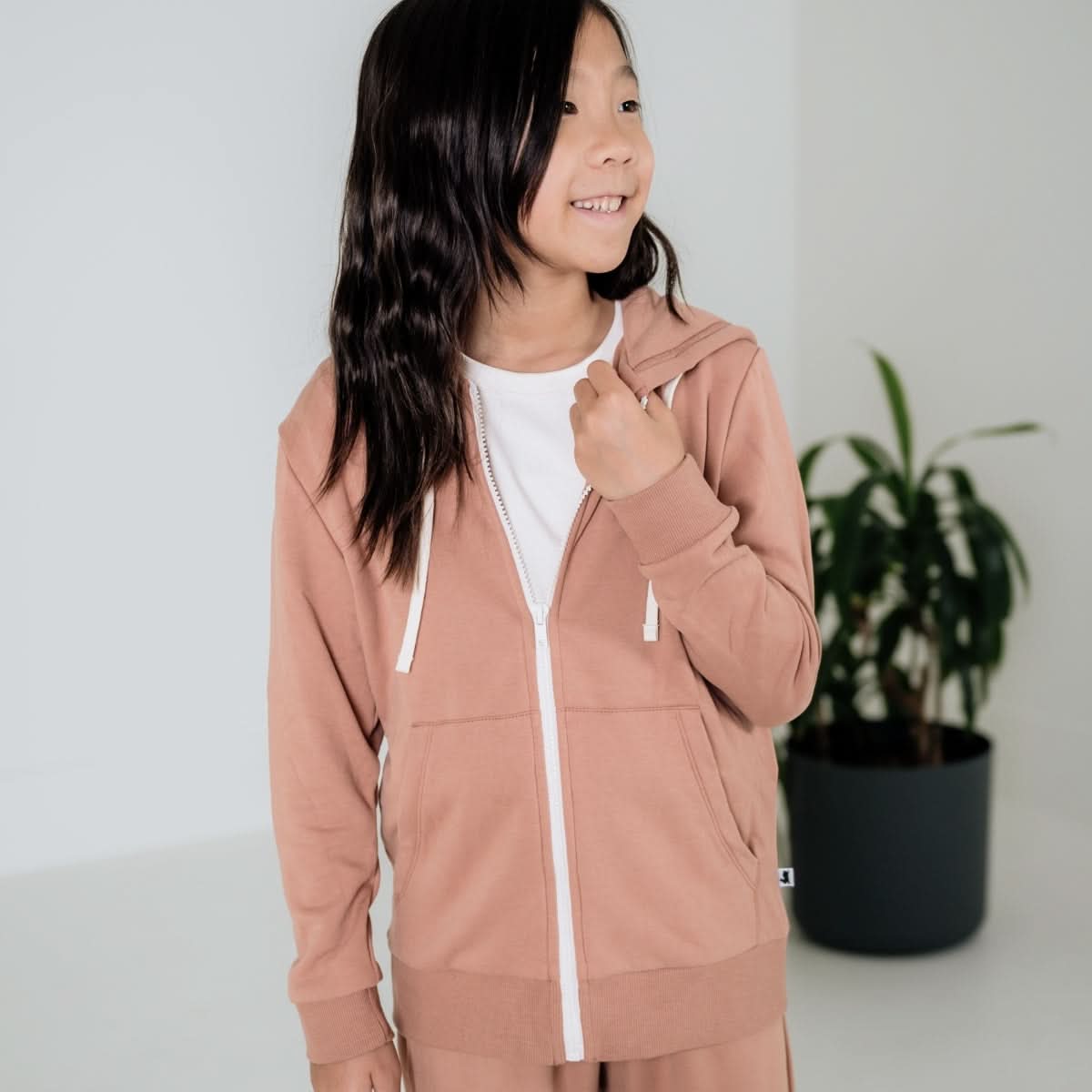 Youth Bamboo Fleece Zip-Up Hoodie | Navy