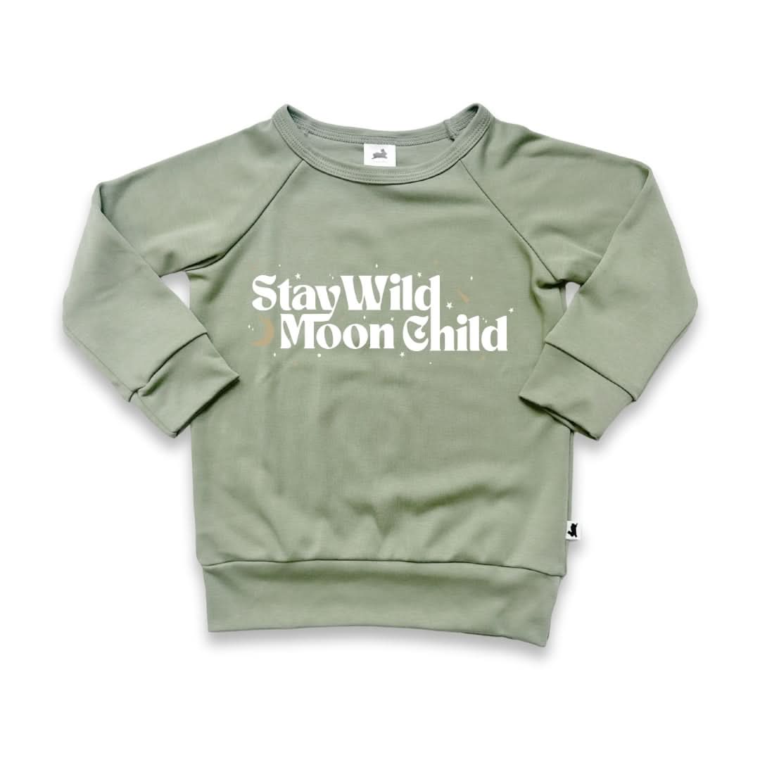 Baby/Kids' Graphic Bamboo Raglan Sleeve Pullover | Theres Magic In All Of Us In Dusty Lilac