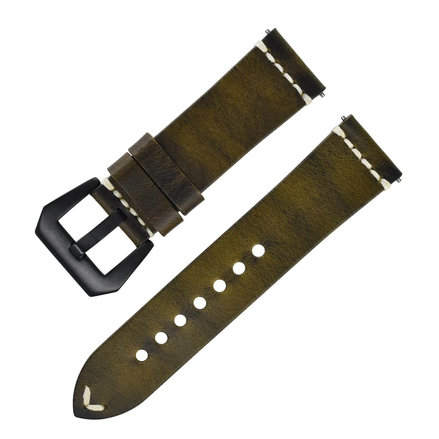 Discoloring Oil Wax Top Layer Cowhide Watch Strap