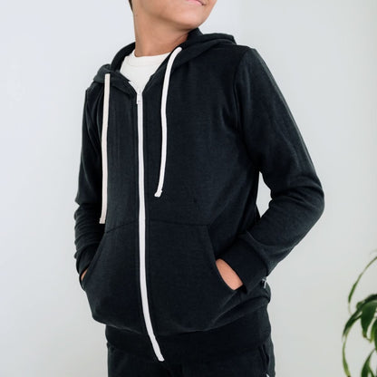 Youth Bamboo Fleece Zip-Up Hoodie | Cranberry