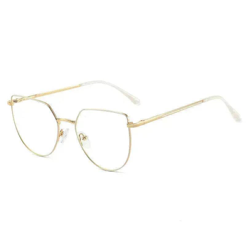 Women's Plate Anti-Blue Light Glasses Fashion Metal Large Frame