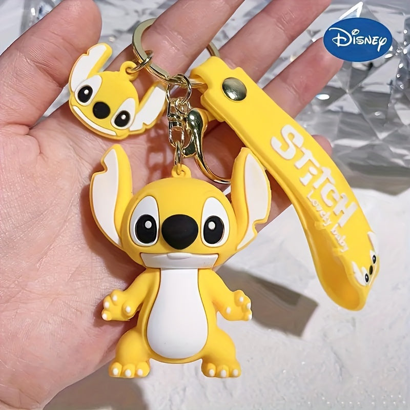 1pc Disney Lilo & Stitch Keychain, 3D Cartoon Character Charm, Ideal For Backpack, Car Keys Bag Charms, Birthday Party Favors