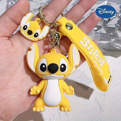 1pc Disney Lilo & Stitch Keychain, 3D Cartoon Character Charm, Ideal For Backpack, Car Keys Bag Charms, Birthday Party Favors