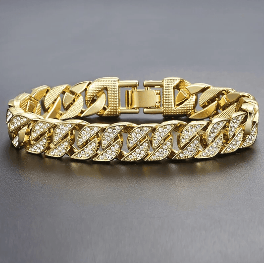 Bracelet homme maillons cubains Miami en or