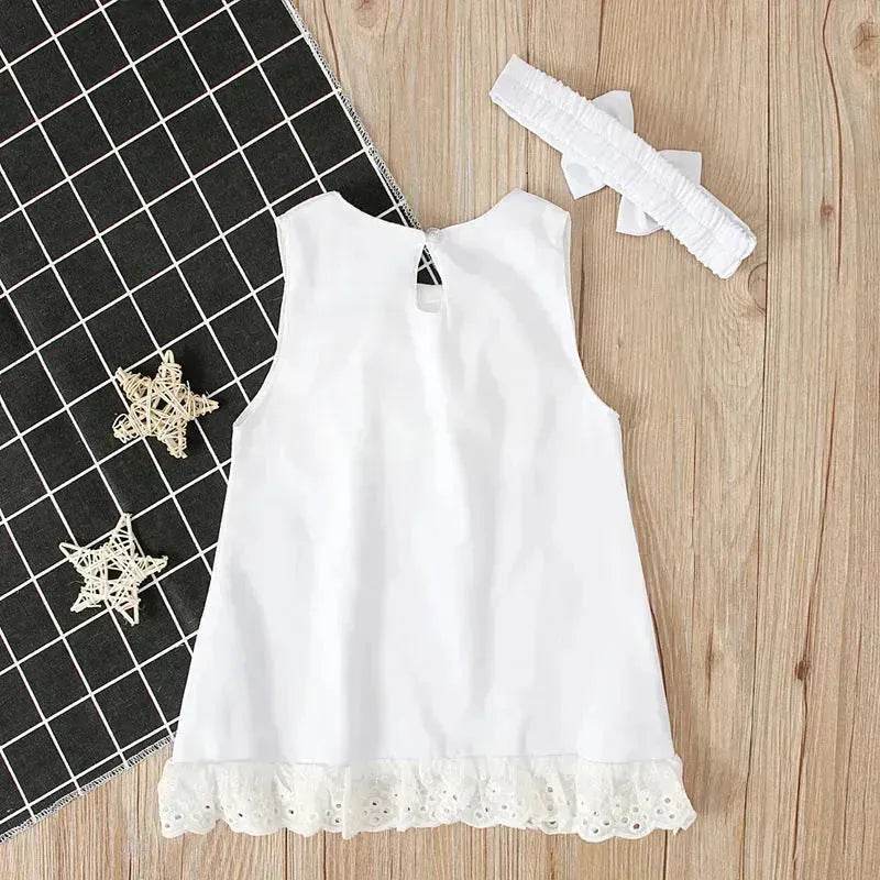 Robe de baptême sans manches à nœud pour bébé fille