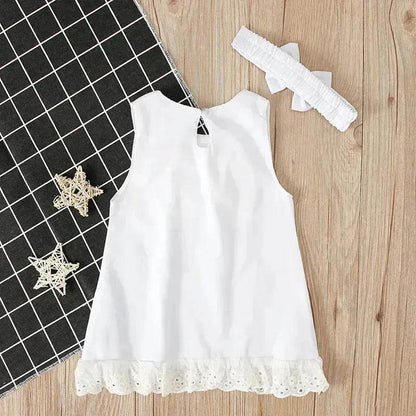 Robe de baptême sans manches à nœud pour bébé fille