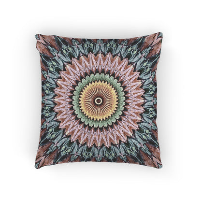 Mandala Sunburst Woven Pillow | Boho Geometric Decorative Cushion Cover