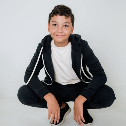 Youth Bamboo Fleece Zip-Up Hoodie | Navy