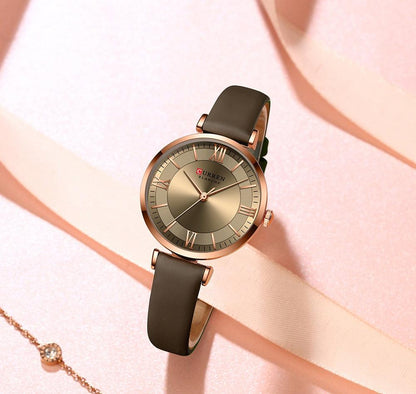 Classic Clock Leather Watch