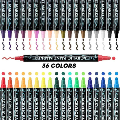 Acrylic Marker Pen Double-headed Stackable Water-based Paint Brush Paint Marker and Highlighter