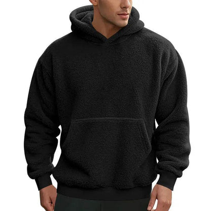 Fall Winter Fleece Plush thick Hoodie Pullover tops for men