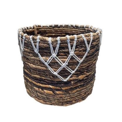 Panier de jardinière Apex en feuille de bananier et macramé