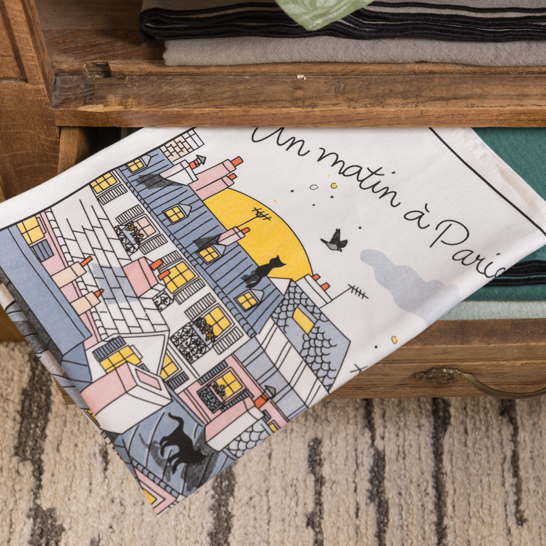 Morning in Paris Tea Towel