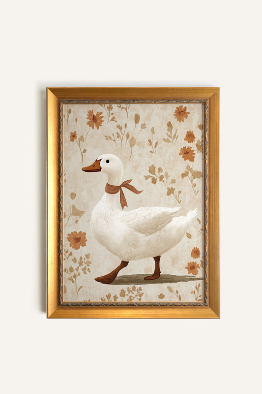 ELEGANT DUCK, VINTAGE GOLD FRAME