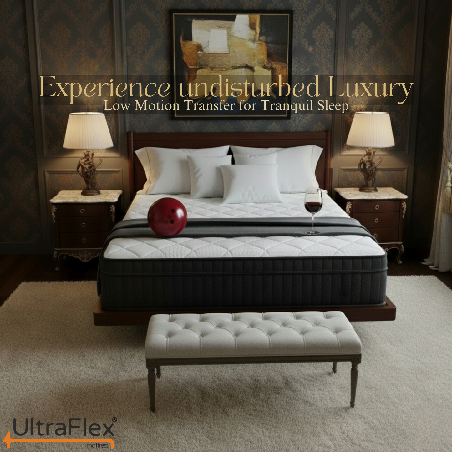 Ensemble matelas et sommier UltraFlex® Opulence, fermeté moyenne, matelas hybride orthopédique – Système avancé de gel rafraîchissant et de ressorts ensachés, fabriqué au Canada, pour un sommeil ininterrompu et un soutien bord à bord