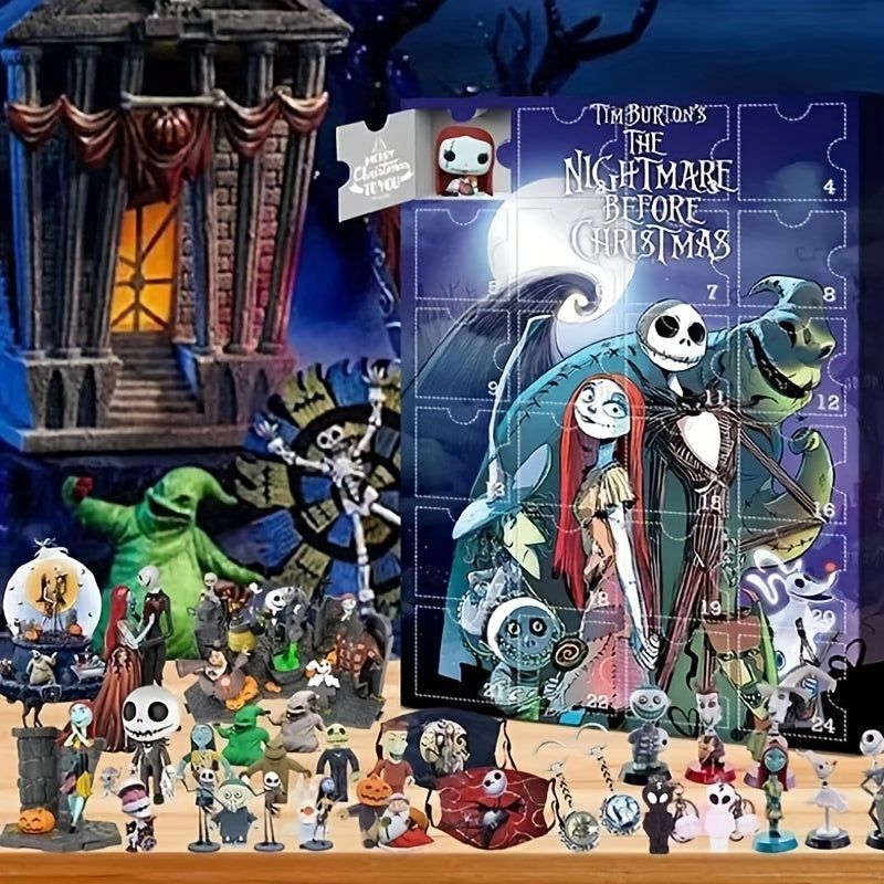 24pcs Disney Tim Burton's The Nightmare Before Christmas Collectible Mini Figures, Random Style Resin Ornaments, Stitch Anime Blind Box, Holiday Themed Character Decor, Ideal For Christmas, Halloween, Thanksgiving, Easter