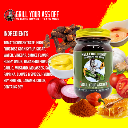 Grill Your Ass Off - Hellfire Honey Habanero BBQ Sauce