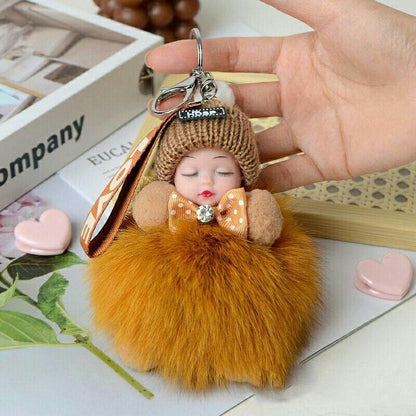 Cute Sleeping Doll Plush Doll Keychain Pendant Backpack Handbag Wallet Accessories