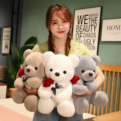 Nouvelles Jolies Roses Câlin Ours en Peluche Animaux Doux Poupées Joli Cadeau d'Anniversaire Petite Amie Saint-Valentin