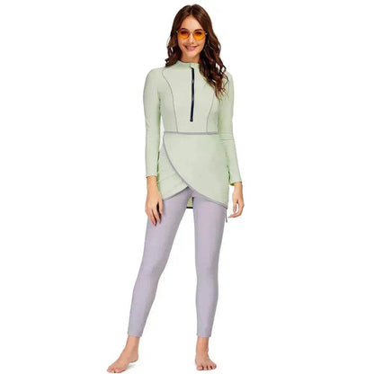 ArabSwimsuit Long-sleeved Trousers Three-piece Set Conservative Sun Protection With Chest Pad