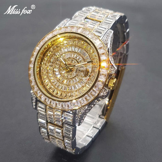 Montre entièrement sertie de diamants