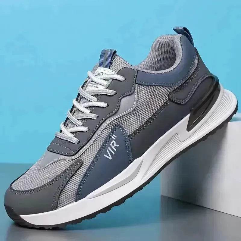 Chaussures en maille color block pour hommes Baskets décontractées à lacets Chaussures de sport de course respirantes pour l'extérieur