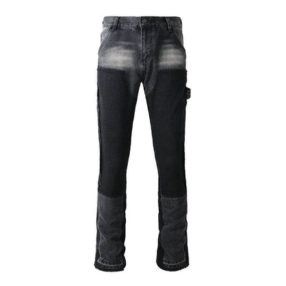 Denim Non-elastic Slim Fit Bootcut Trousers Men Jeans