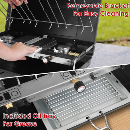 Portable 2 burner Gas Stove propane range camping gas outdoor stove burner