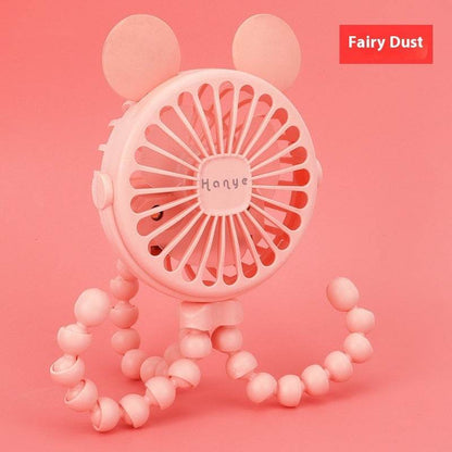 USB Powered summer heat Handheld fan with stand and Night light